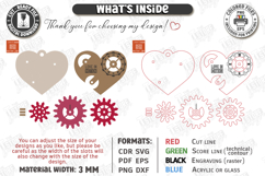 Mechanical Heart Keychain Laser Cut | Moving Gear Heart SVG Product Image 3
