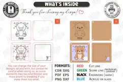 Sliding Puzzle Laser Cut | Montessori | Bear and Hearts SVG Product Image 3