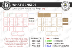 Monogram Jewelry Box with Mirror Laser Cut | Storage Box SVG Product Image 3