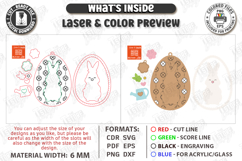 Easter Bunny Egg Ornament Laser Cut | Egg Hanging Decor SVG Product Image 3