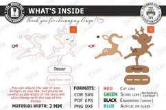 3D Christmas Reindeer Stand Table Decor Laser Cut | Holidays Product Image 3