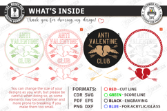 Anti Valentine Day Laser Cut | Sarcastic Round Door Sign SVG Product Image 3