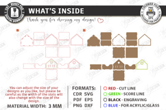 3D House Organizer Laser Cut | Storage Box | Village Cottage Product Image 2