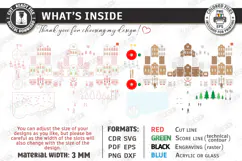 3D Christmas Village Night Light Laser Cut | Winter Town SVG Product Image 3