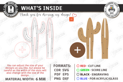 3D Wooden Cactus Laser Cut | Standing Succulent Desk Decor Product Image 3