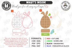 Easter Egg Shelf Sitter Laser Cut | Floral and Bunny SVG Product Image 3