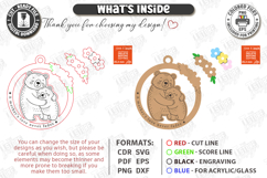 Mother's Day Floral Ornament Laser Cut Bundle | Gift Tag SVG Product Image 5