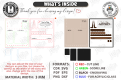 Weekly Menu Planner Boards Laser Cut Bundle|Home Kitchen SVG Product Image 5