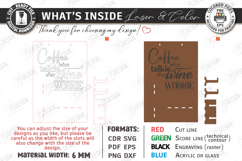 Coffee Mug and Wine Glass Holder Laser Cut | Wall Decor SVG Product Image 3