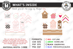 Valentine’s Day Houses Laser Cut| Tabletop Décor |3D Village Product Image 3