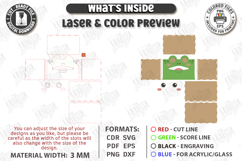 Funny Tissue Box Laser Cut | Cute Cartoon Animal | Frog SVG Product Image 3