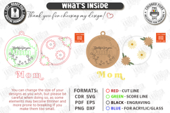 Mother's Day Floral Ornament Laser Cut Bundle | Gift Tag SVG Product Image 6