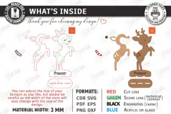 3D Christmas Reindeer Stand Table Decor Laser Cut | Holidays Product Image 3