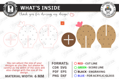 3D Wooden Cactus Laser Cut | Standing Succulent Desk Decor Product Image 3