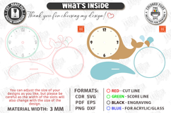 Kids Table Clock Laser Cut | Whale Shaped Clock | Kids Laser Product Image 3