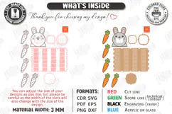 Wooden Animal Montessori Game Laser Cut | Bunny and Carrots Product Image 2