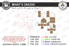 3D House Organizer Laser Cut | Storage Box | Village Cottage Product Image 2