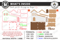 House Shaped Organizer Laser Cut | Desktop Storage Box SVG Product Image 3