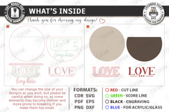 Valentine's Day Round Door Sign Laser Cut | Romantic Design Product Image 2