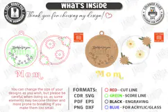 Mother's Day Floral Ornament Laser Cut | Gift Tag SVG | CNC Product Image 3
