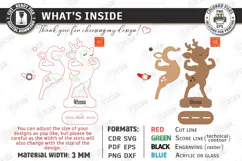 3D Christmas Reindeer Stand Table Decor Laser Cut | Holidays Product Image 3