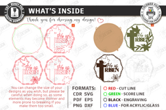 Wall Round Signs Laser Cut Bundle | He Is Risen | Easter SVG Product Image 7