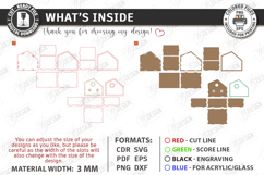 3D House Organizer Laser Cut | Storage Box | Village Cottage Product Image 2
