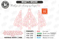 Wooden 3D Christmas Ornament Laser Cut | 3D Hanging Decor Product Image 3