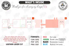Animal Leather Key Holder Laser Cut | Bunny Card Holder SVG Product Image 3