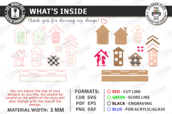 Valentine’s Day Houses Stand Laser Cut Bundle | 3D Village Product Image 7