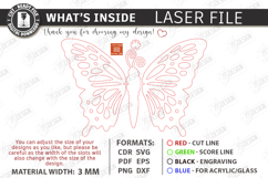 3D Butterfly Laser Cut | Hanging Ornament | Home Decor | CNC Product Image 3