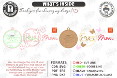 Mother's Day Floral Ornament Laser Cut Bundle | Gift Tag SVG Product Image 8