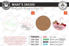 Valentine's Day Round Door Signs Laser Cut Bundle | Wall SVG Product Image 3