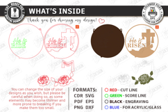 Wall Round Signs Laser Cut Bundle | He Is Risen | Easter SVG Product Image 8