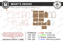 3D House Organizer Laser Cut | Storage Box | Village Cottage Product Image 3