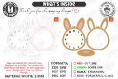 Kids Table Clock Laser Cut | Bunny Shaped Clock | Kids Laser Product Image 3