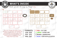 Monogram Jewelry Box with Mirror Laser Cut | Storage Box SVG Product Image 3