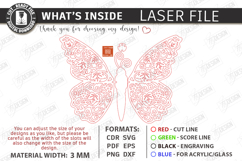 3D Butterfly Laser Cut | Hanging Ornament | Home Decor | CNC Product Image 3