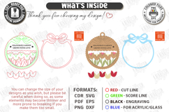 Mother's Day Floral Ornament Laser Cut Bundle | Gift Tag SVG Product Image 9