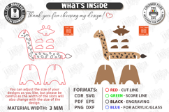 Animal Tape Dispenser Laser Cut | Desk Tape Holder | Giraffe Product Image 3