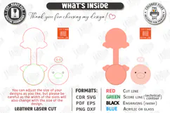 Leather Animal Keychain Bag Tag Laser Cut | Pig Laser | CNC Product Image 3
