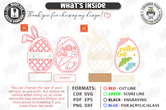 Easter Egg Shelf Sitter Laser Cut | Floral and Bunny SVG Product Image 3