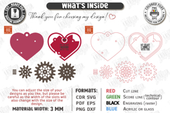 Mechanical Heart Keychain Laser Cut Bundle|Moving Gear Heart Product Image 15