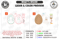 Easter Bunny Egg Ornaments Laser Cut Bundle | Hanging Decor Product Image 5