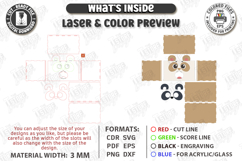 Funny Tissue Box Laser Cut | Cute Cartoon Animal | Panda SVG Product Image 3