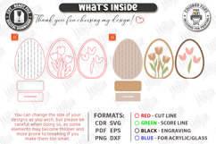 Easter Egg Shelf Sitter Laser Cut | Floral and Bunny SVG Product Image 3