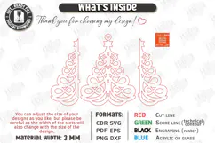 Wooden 3D Christmas Ornament Laser Cut | 3D Hanging Decor Product Image 3