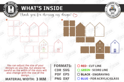 3D House Organizer Laser Cut | Storage Box | Village Cottage Product Image 3