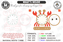 Kids Table Clock Laser Cut | Crab Shaped Clock | Kids Laser Product Image 3