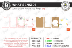 Mother's Day Mini Photo Frame Laser Cut | Floral Magnet SVG Product Image 3